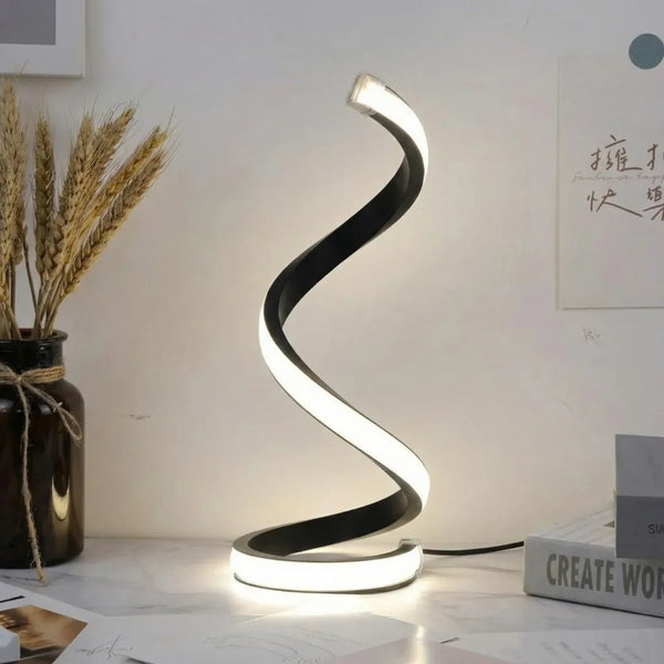 Lámpara de mesa en espiral