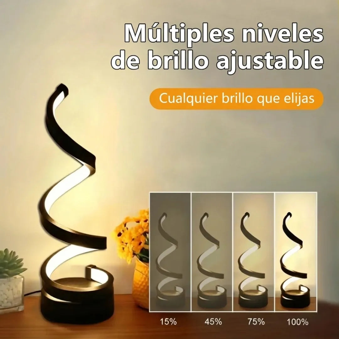 Lámpara de mesa en espiral