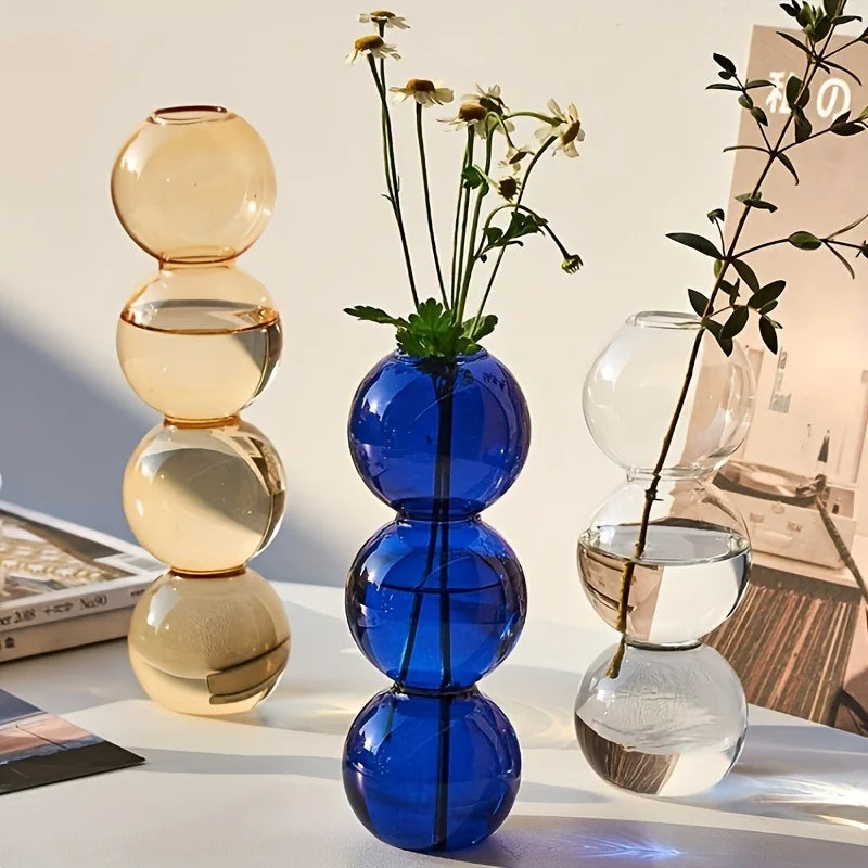 Jarrón Nórdico de Vidrio Burbujas