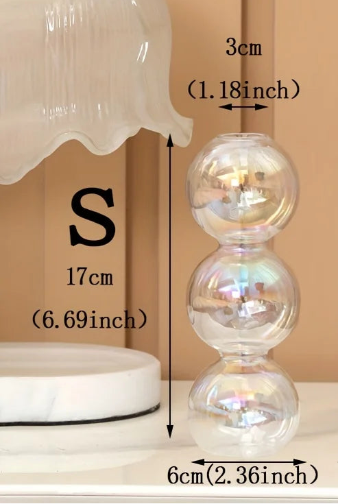 Jarrón Nórdico de Vidrio Burbujas