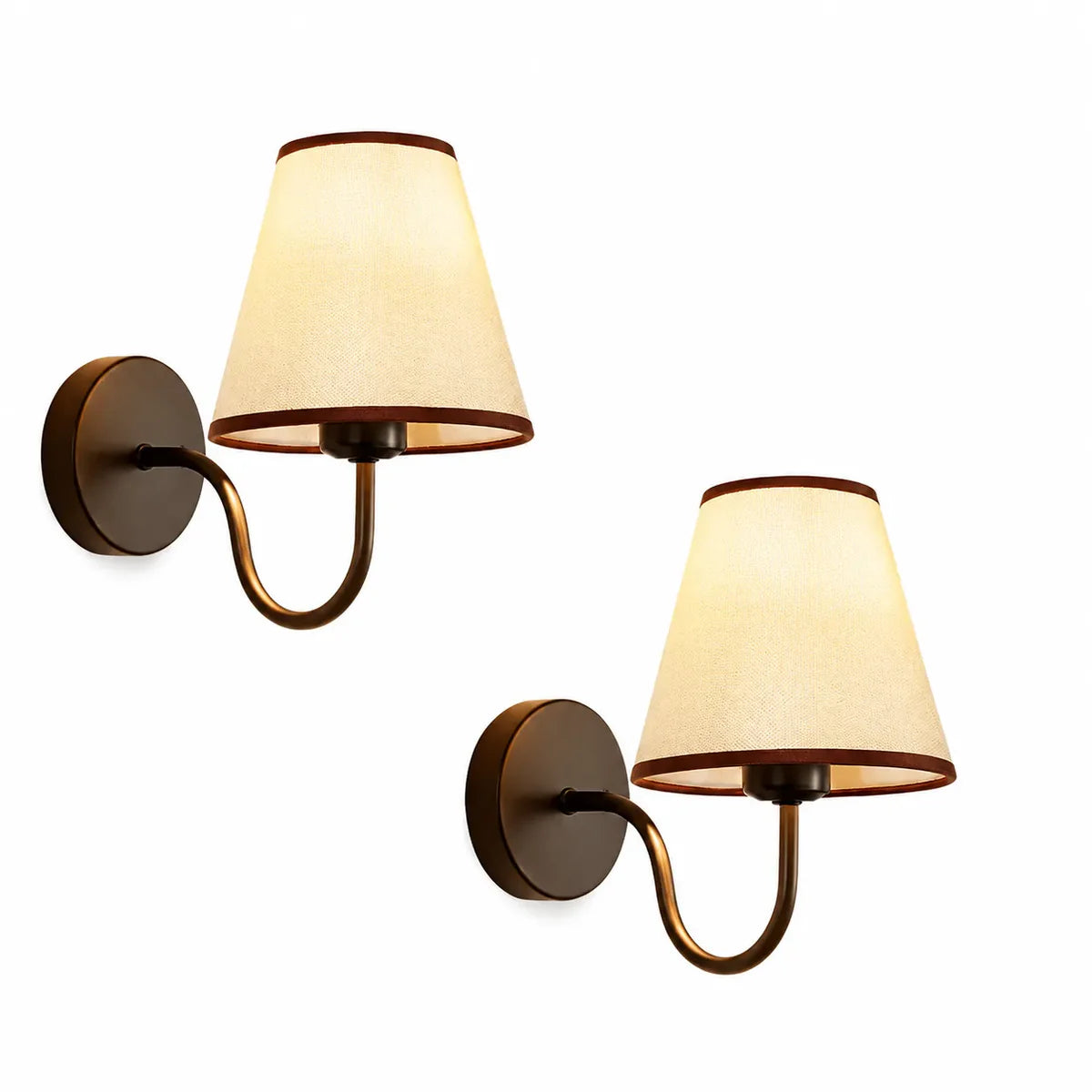 Wireless Wall Lights Curved (Set of 2) by Vellor