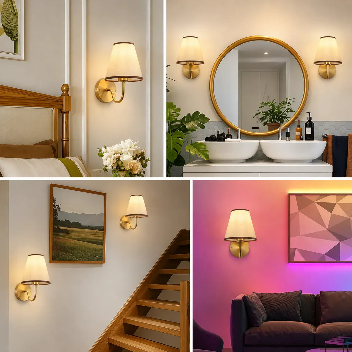Wireless Wall Lights Curved (Set of 2) by Vellor
