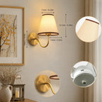 Wireless Wall Lights Curved (Set of 2) by Vellor