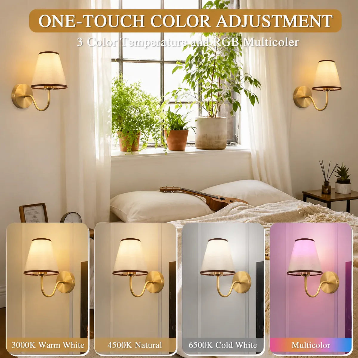 Wireless Wall Lights Curved (Set of 2) by Vellor
