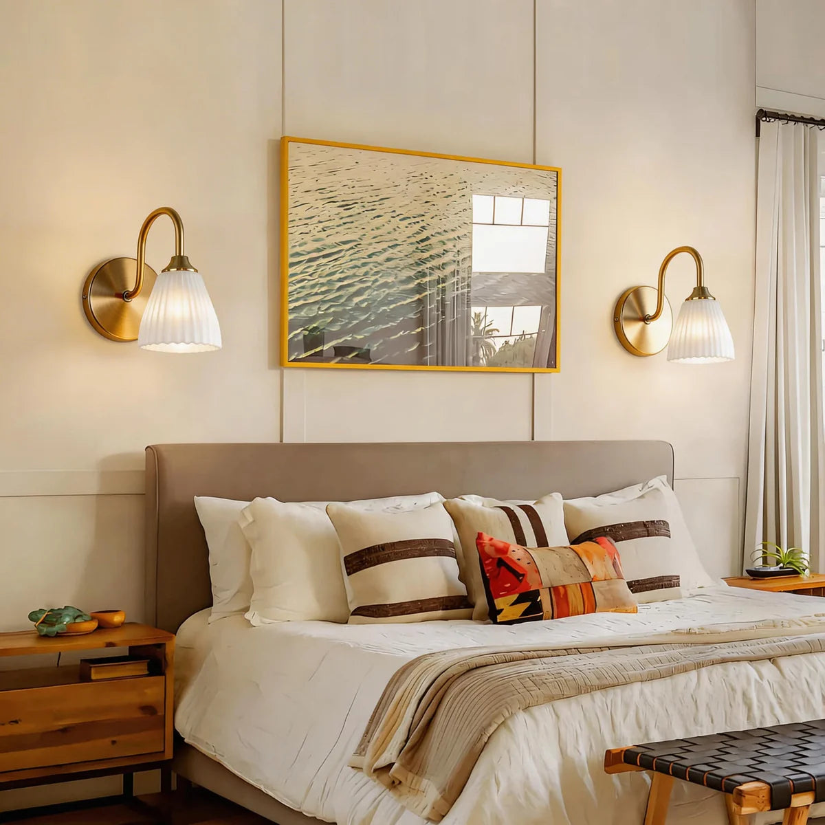 Wireless Wall Lights Fluted (Set of 2) by Vellor