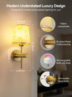Wireless Wall Lights Mosaic (Set of 2) by Vellor
