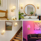 Wireless Wall Lights Pleated Curved (Set of 2) by Vellor