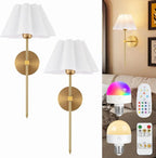 Wireless Wall Lights Pleated (Set of 2) by Vellor