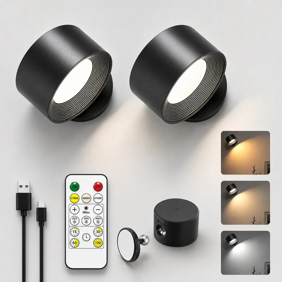 Wireless Wall Lights Spotlight by Vellor