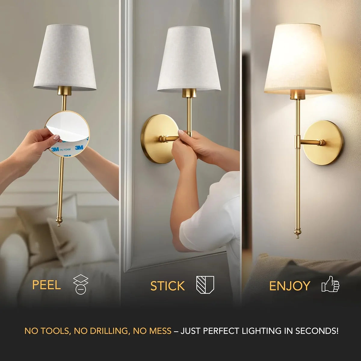 Wireless Wall Lights Tall (Set of 2) by Vellor